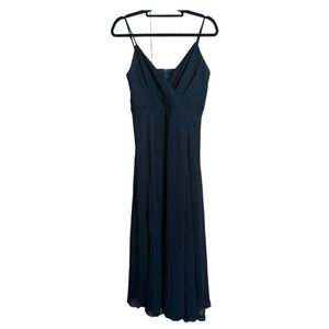 Birdy Grey Black v neck spaghetti strap full length maxi Formal dress size large